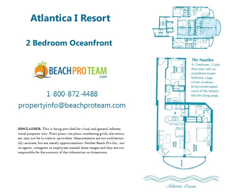 Atlantica Resort Nautilus Floor Plan - 2 Bedroom Oceanfront